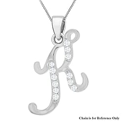 Cubic Zirconia  Pendant in Rhodium Overlay Sterling Silver 0.02 ct  0.016  Ct.