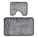 Set of 2 Extra Strong Anti-Slip Bathmat and Toilet Rug - Grey