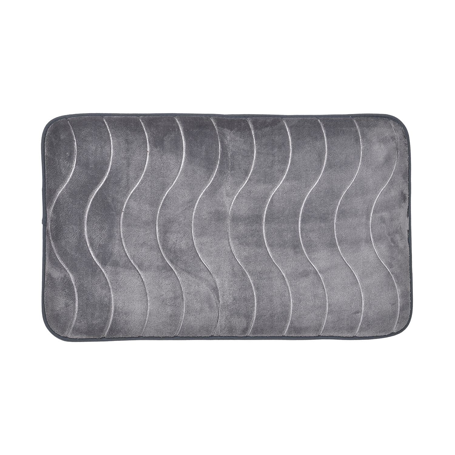 Set of 2 Extra Strong Anti-Slip Bathmat and Toilet Rug - Grey