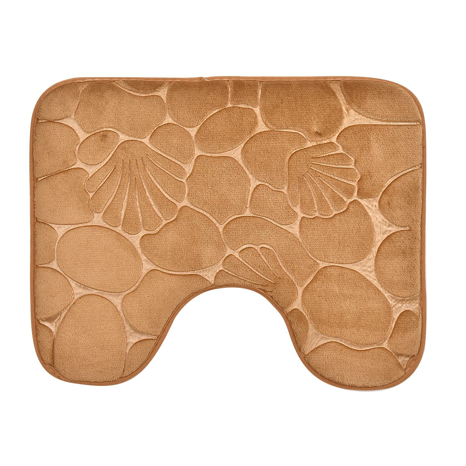 Set of 2 Extra Strong Anti-Slip Bathmat and Toilet Rug - Brown