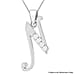 Cubic Zirconia  Pendant in Rhodium Overlay Sterling Silver 0.02 ct  0.023  Ct.