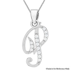 Cubic Zirconia  Pendant in Rhodium Overlay Sterling Silver 0.02 ct  0.016  Ct.