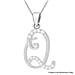 Cubic Zirconia  Pendant in Rhodium Overlay Sterling Silver 0.03 ct  0.034  Ct.