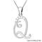 Cubic Zirconia  Pendant in Rhodium Overlay Sterling Silver 0.03 ct  0.034  Ct.