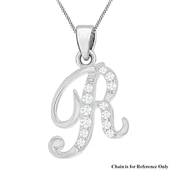 Cubic Zirconia  Pendant in Rhodium Overlay Sterling Silver 0.01 ct  0.005  Ct.