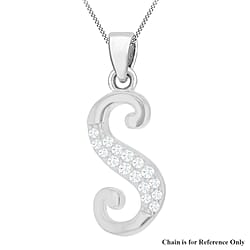 Cubic Zirconia  Pendant in Rhodium Overlay Sterling Silver 0.01 ct  0.005  Ct.