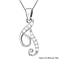 Cubic Zirconia  Pendant in Rhodium Overlay Sterling Silver 0.02 ct  0.022  Ct.