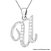 Cubic Zirconia  Pendant in Rhodium Overlay Sterling Silver 0.01 ct  0.011  Ct.