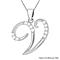 Cubic Zirconia  Pendant in Rhodium Overlay Sterling Silver 0.01 ct  0.011  Ct.