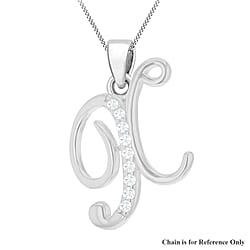 Cubic Zirconia  Pendant in Rhodium Overlay Sterling Silver 0.01 ct  0.005  Ct.
