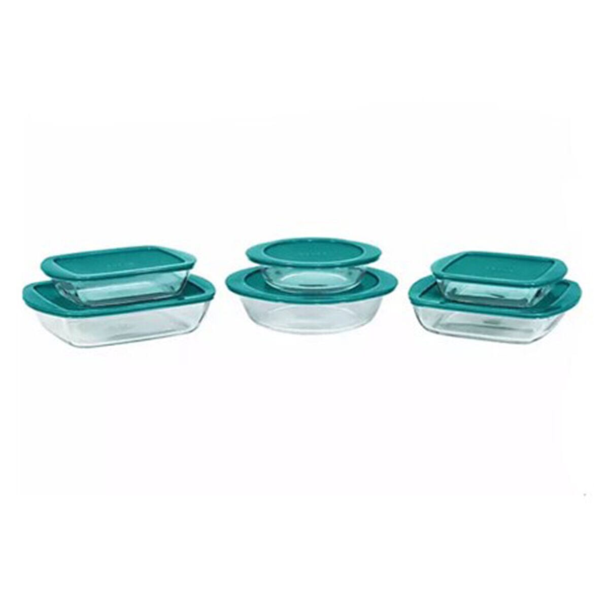 Set of 6 - Pyrex Cook & Store Dishes with Lids - Green