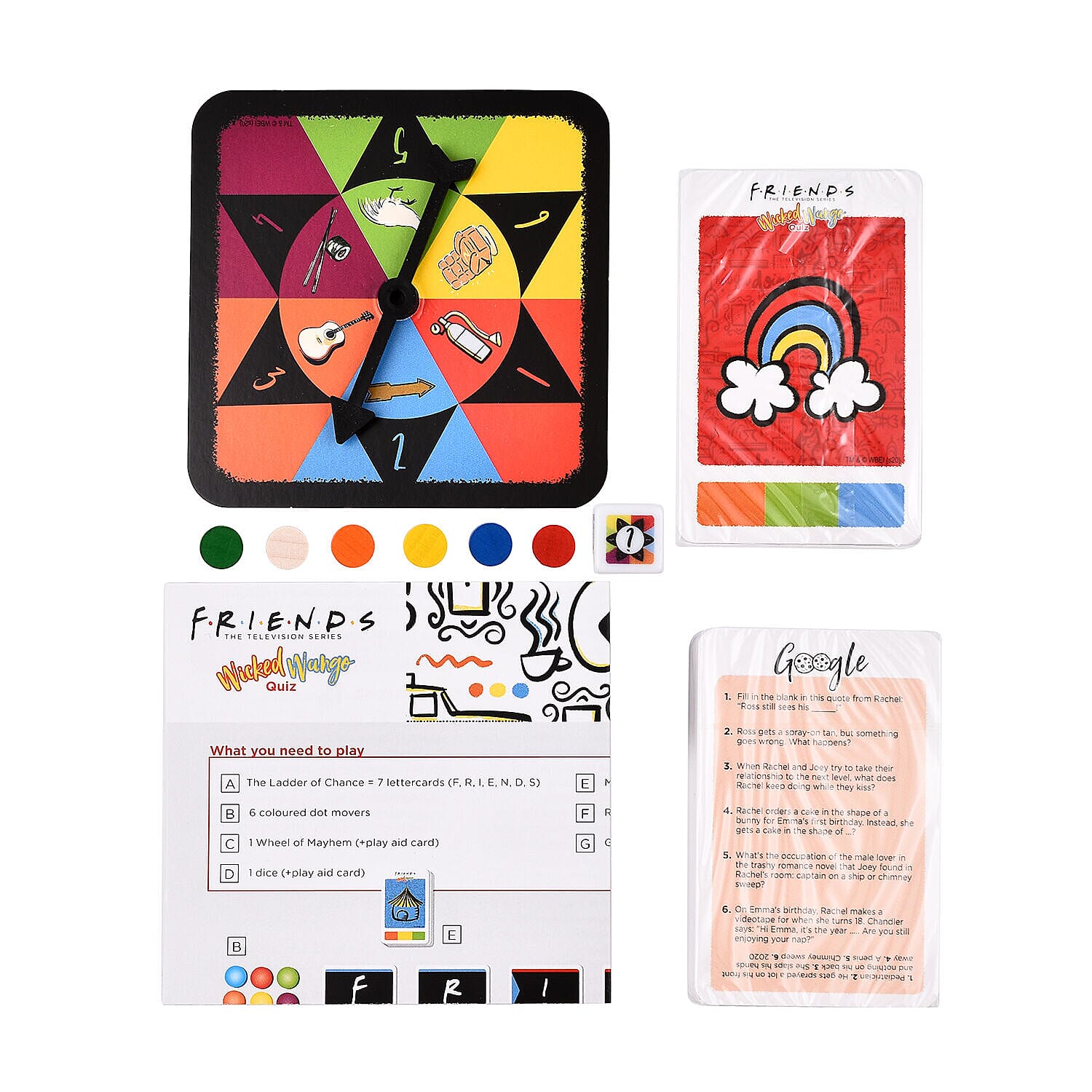 FRIENDS Wicked Wango Quiz Card Game for All Ages Family Game for 2 to 6 Players Based on the Famous Series