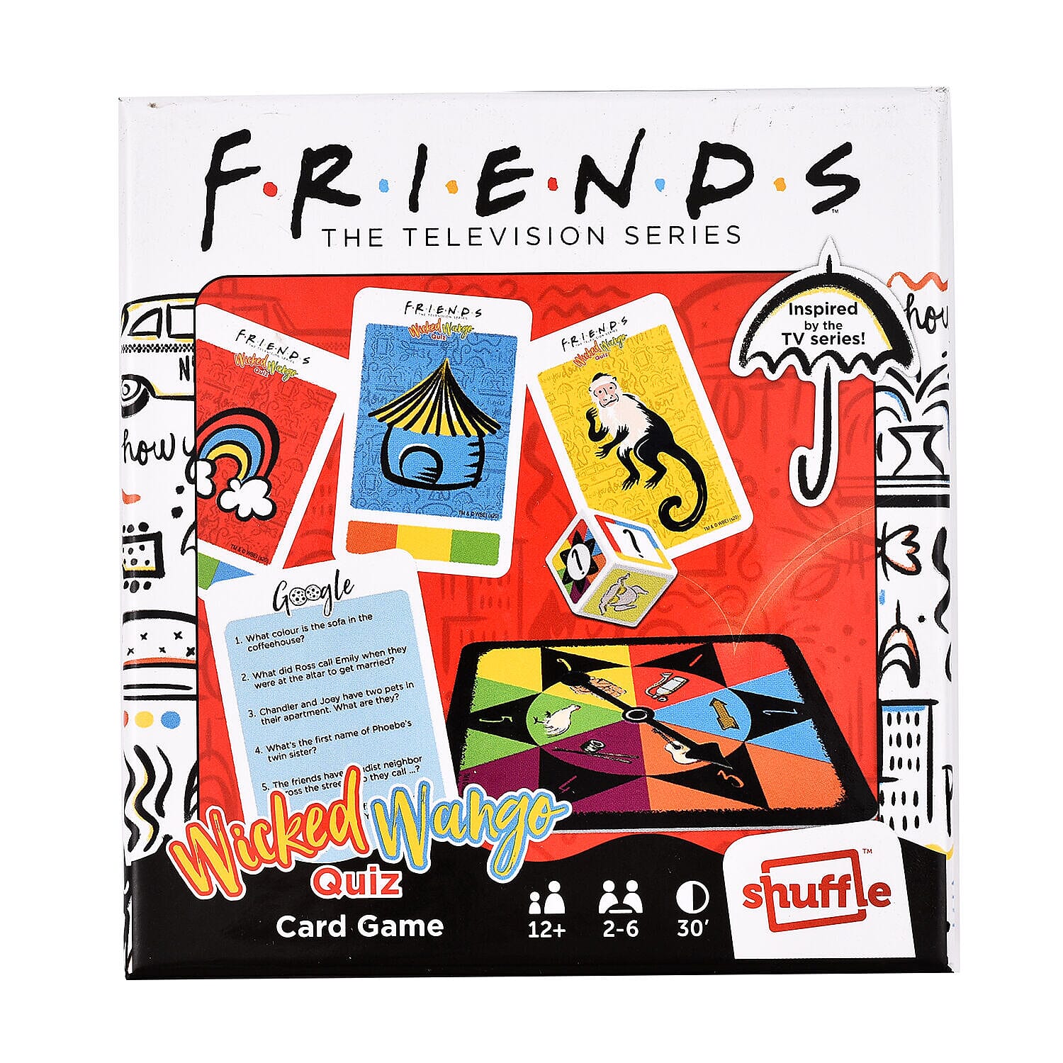 FRIENDS Wicked Wango Quiz Card Game for All Ages Family Game for 2 to 6 Players Based on the Famous Series