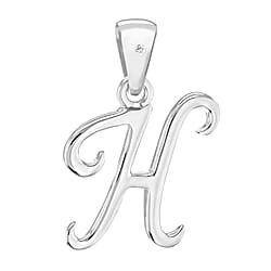 White Diamond  Pendant in Rhodium Overlay Sterling Silver 0.01 ct  0.005  Ct.