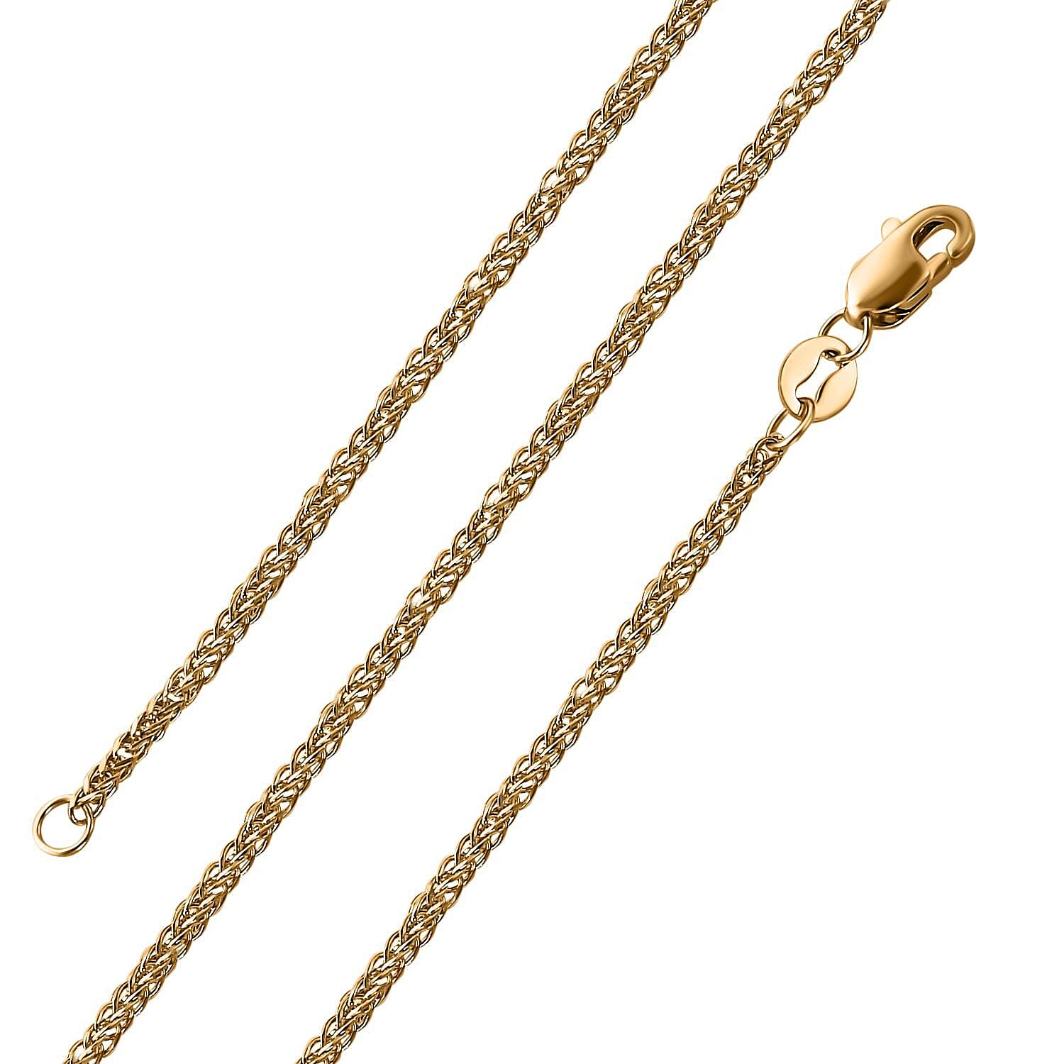 Royal Bali Collection - 9K Yellow Gold Spiga Necklace (Size - 20)