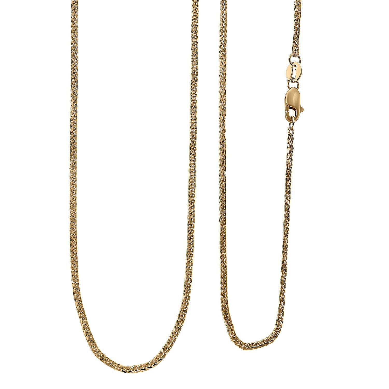 Royal Bali Collection - 9K Yellow Gold Spiga Necklace (Size - 20)