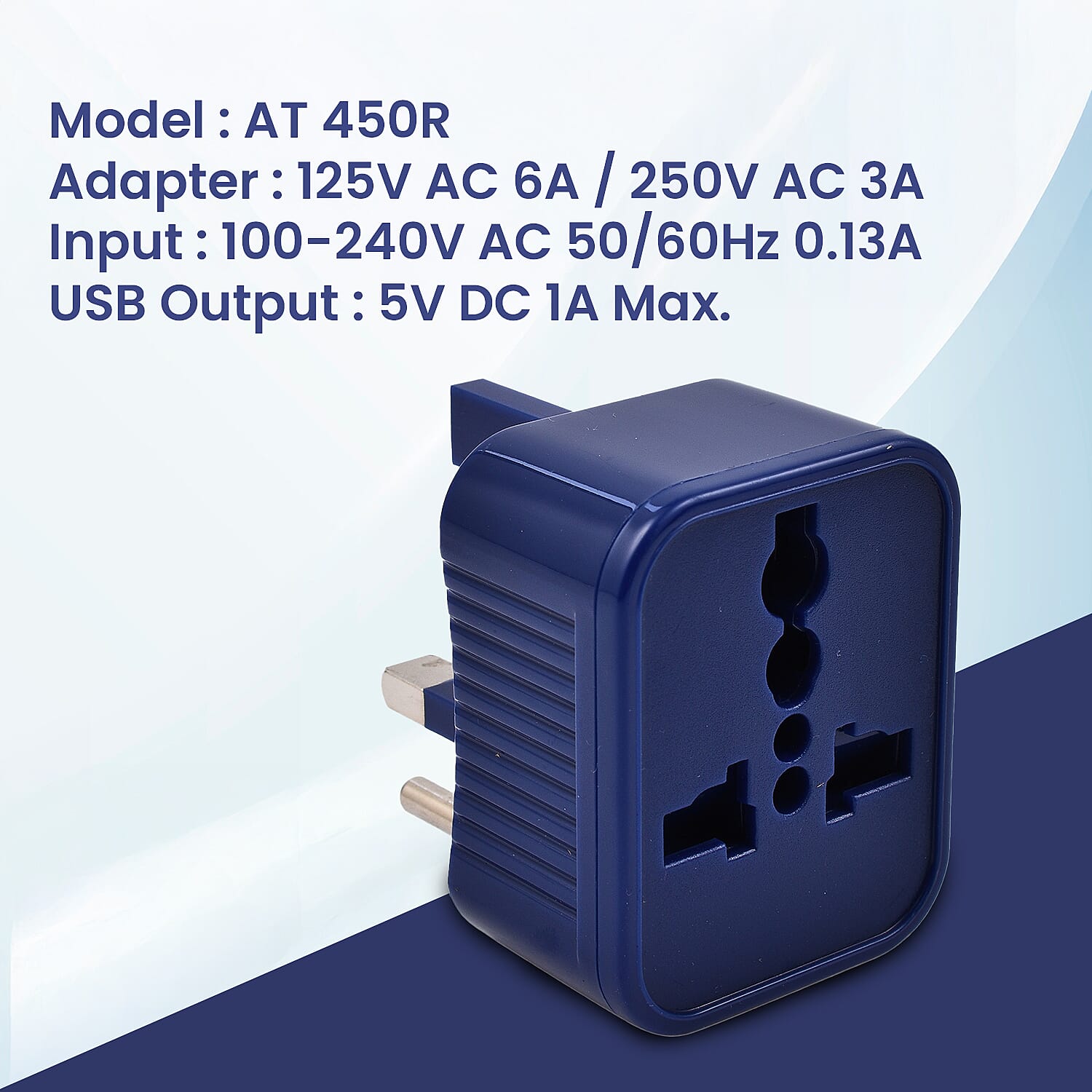 American Tourister 4-in-1 World Adapter Set with USB Port - Blue