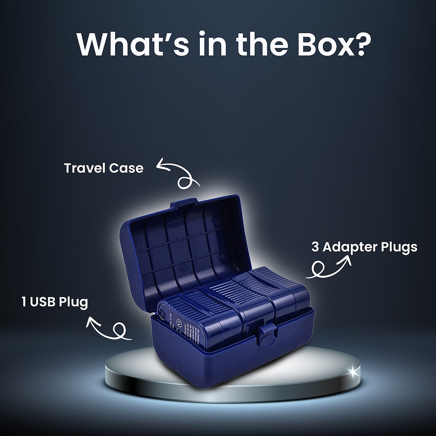 American Tourister 4-in-1 World Adapter Set with USB Port - Blue