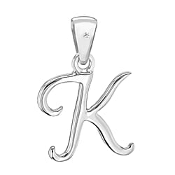 White Diamond  Pendant in Rhodium Overlay Sterling Silver 0.01 ct  0.005  Ct.