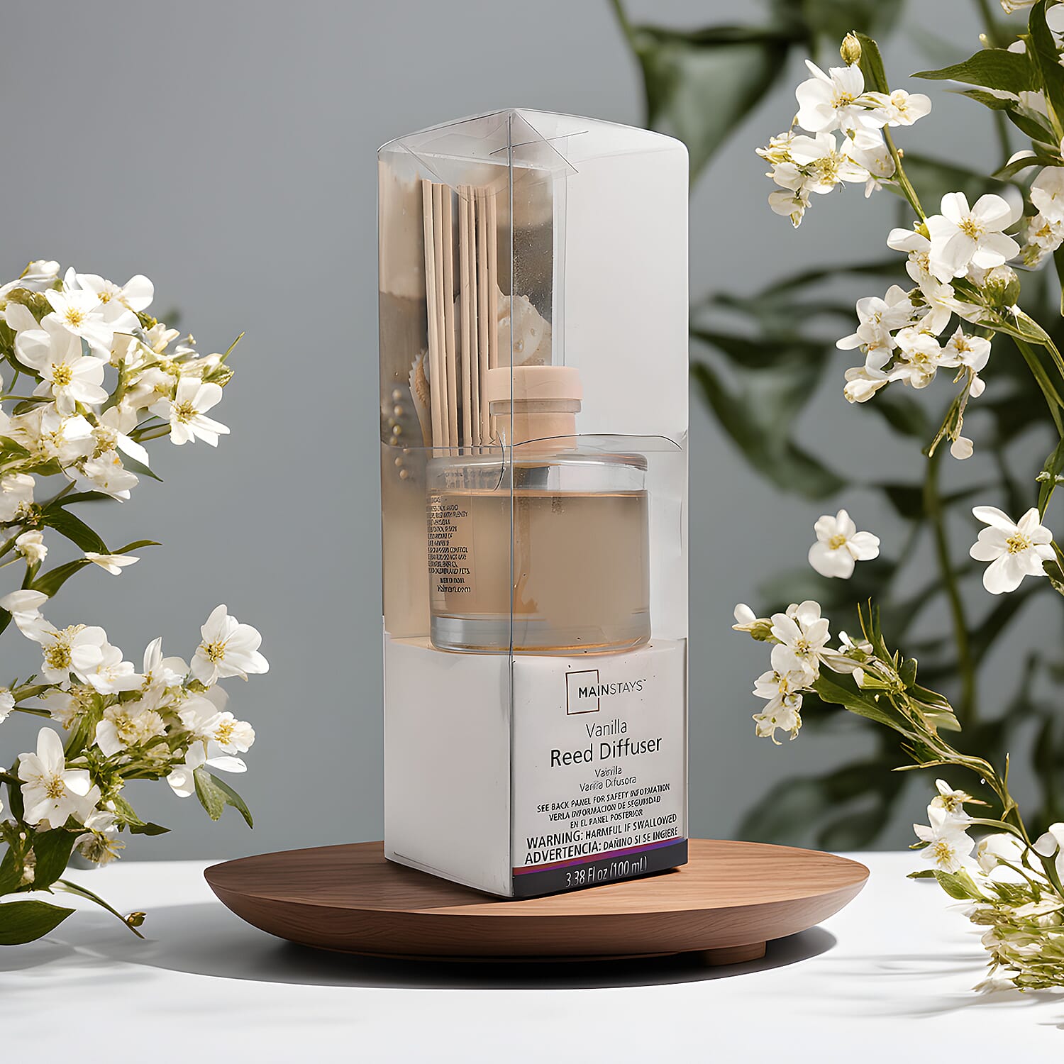 Biggest Home CloseOut -  Reed Diffuser in Glass Jar with 7 Reeds Sticks (100ml) - Vanilla