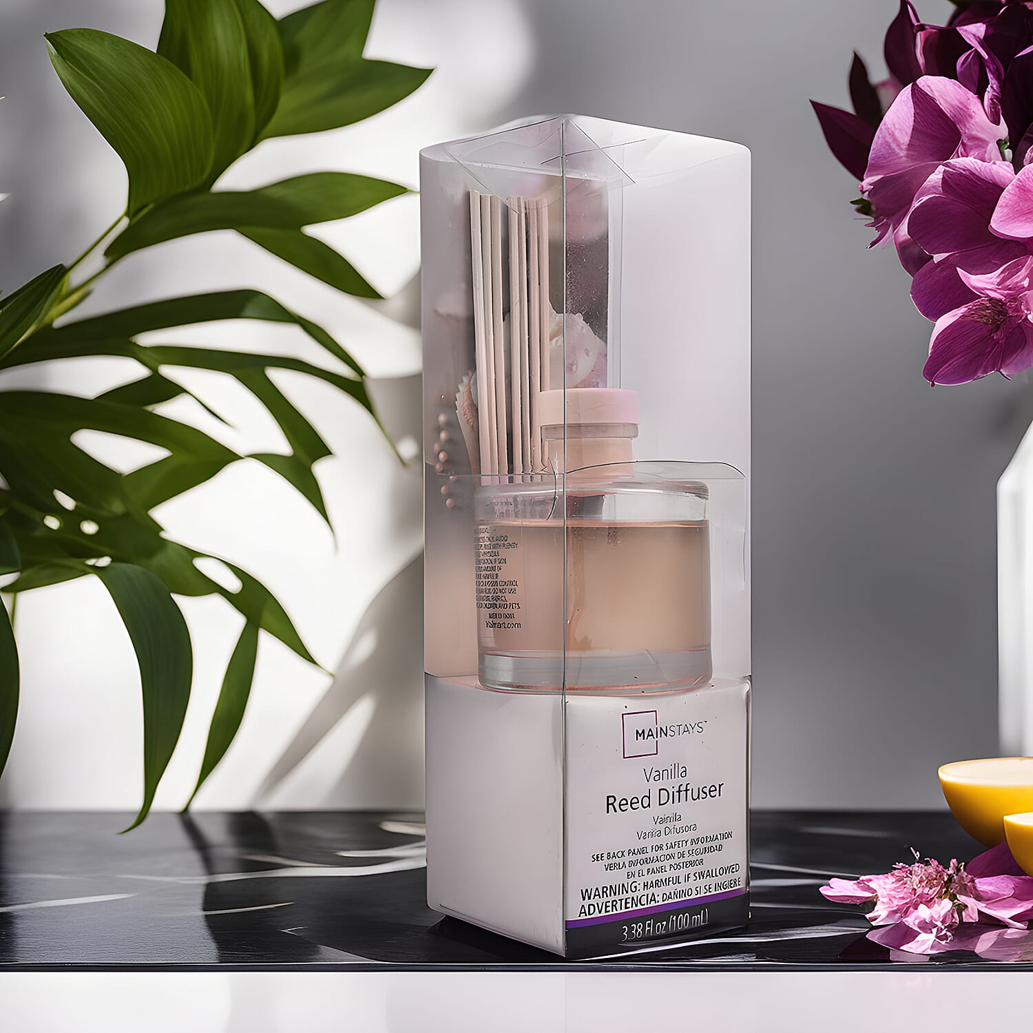 Biggest Home CloseOut -  Reed Diffuser in Glass Jar with 7 Reeds Sticks (100ml) - Vanilla