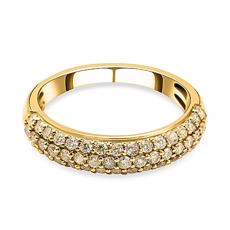 New York CloseOut Deal- 14K Yellow Gold Natural Yellow Diamond (I1) Ring 0.75 Ct