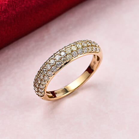 New York CloseOut Deal- 14K Yellow Gold Natural Yellow Diamond (I1) Ring 0.75 Ct