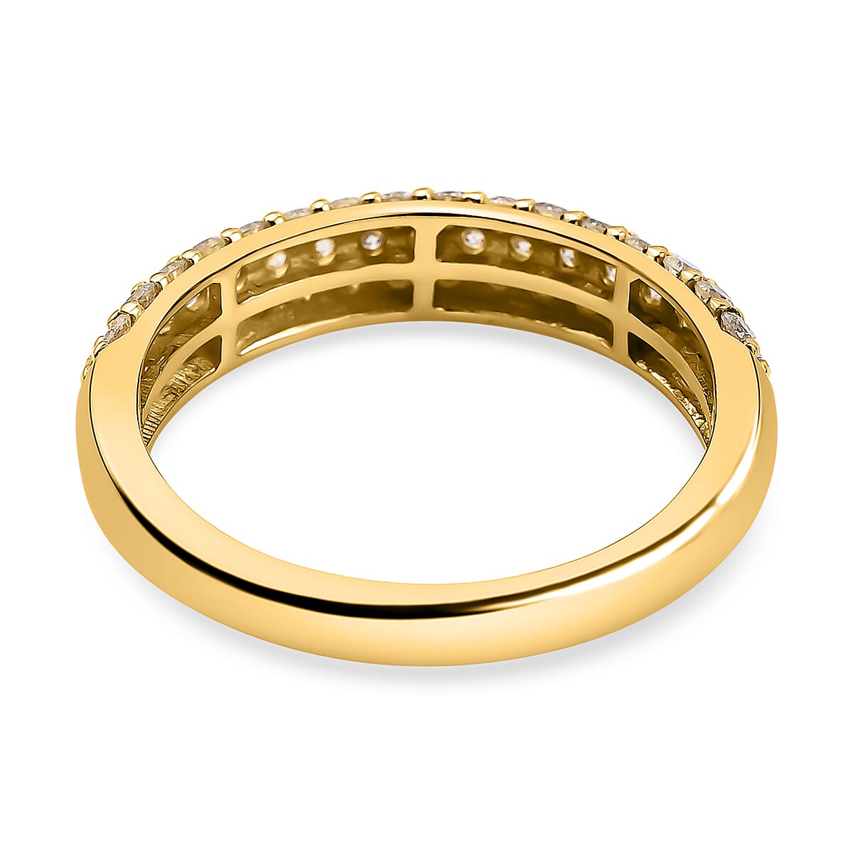 New York CloseOut Deal- 14K Yellow Gold Natural Yellow Diamond (I1) Ring 0.75 Ct