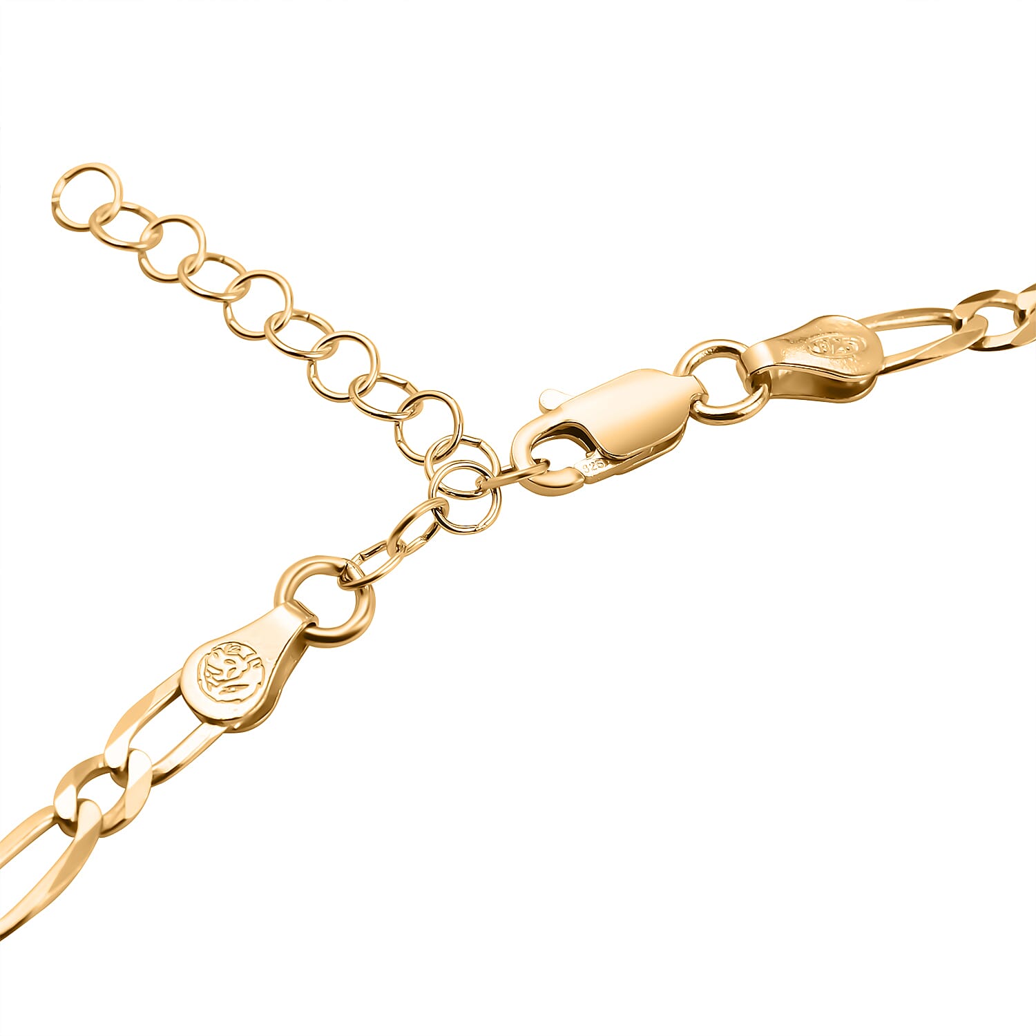 CloseOut-Yellow Gold Overlay Sterling Silver Necklace (Size - 18-2 Inch Ext.)