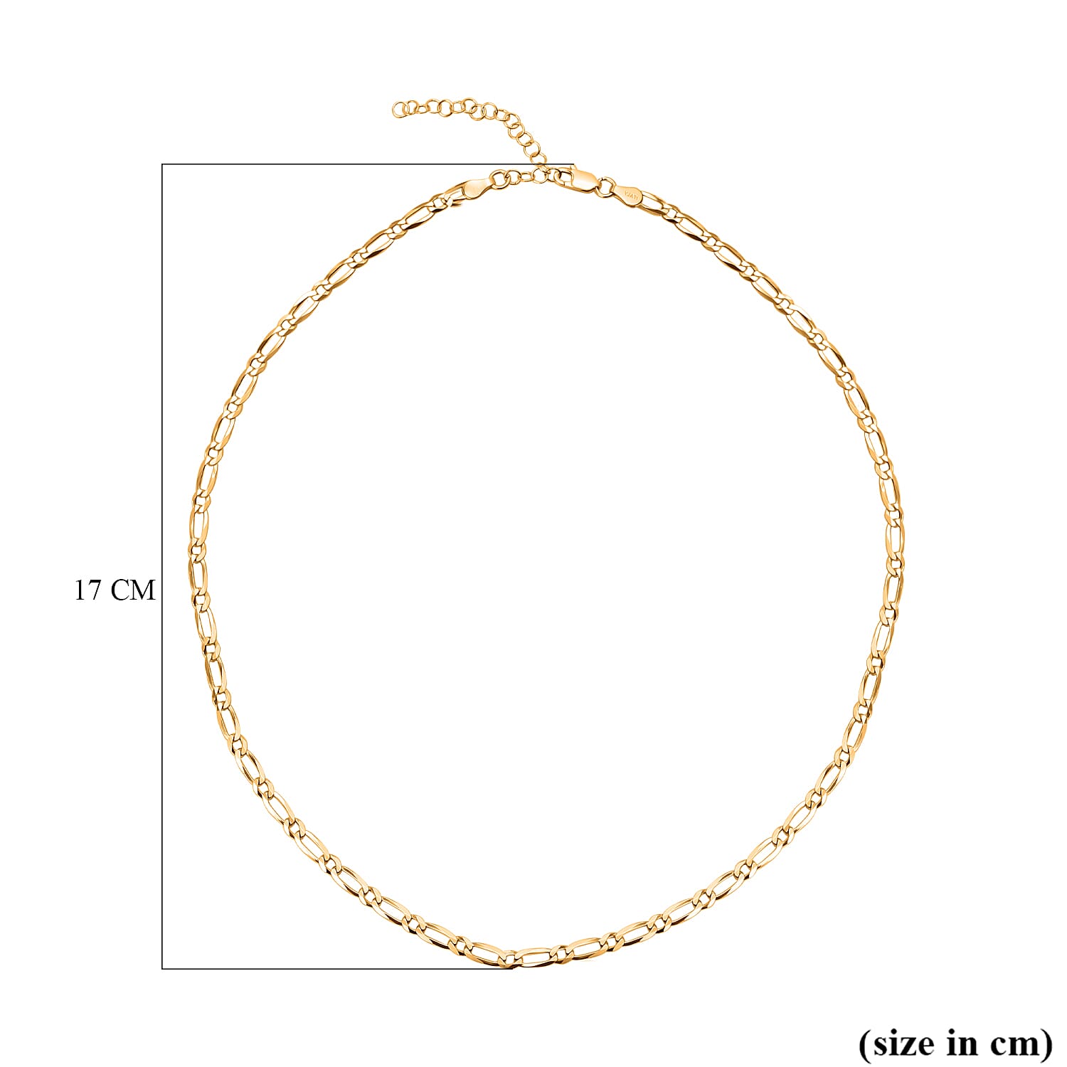 CloseOut-Yellow Gold Overlay Sterling Silver Necklace (Size - 18-2 Inch Ext.)