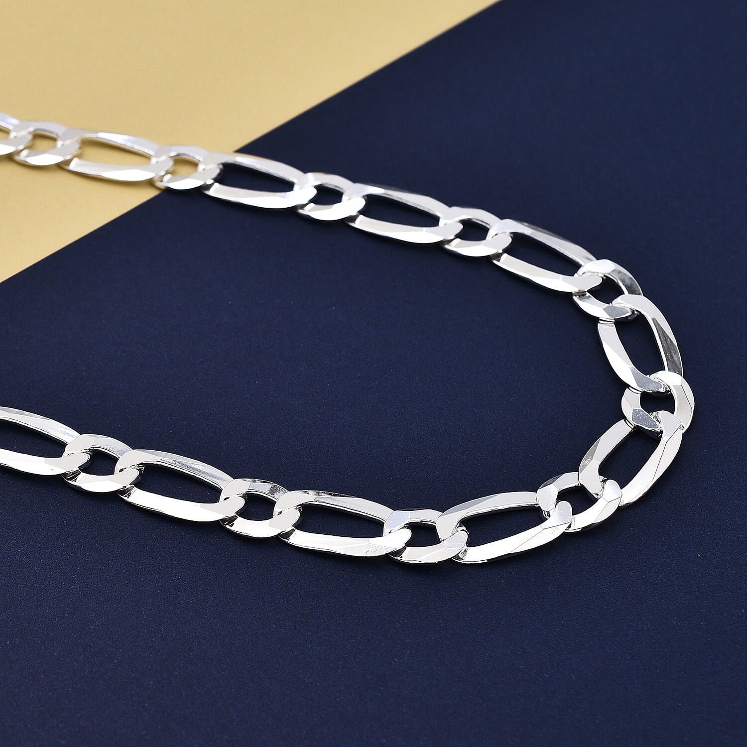 Italian Made - Sterling Silver Figaro Necklace (Size - 20), Silver Wt. 24.14 Gms