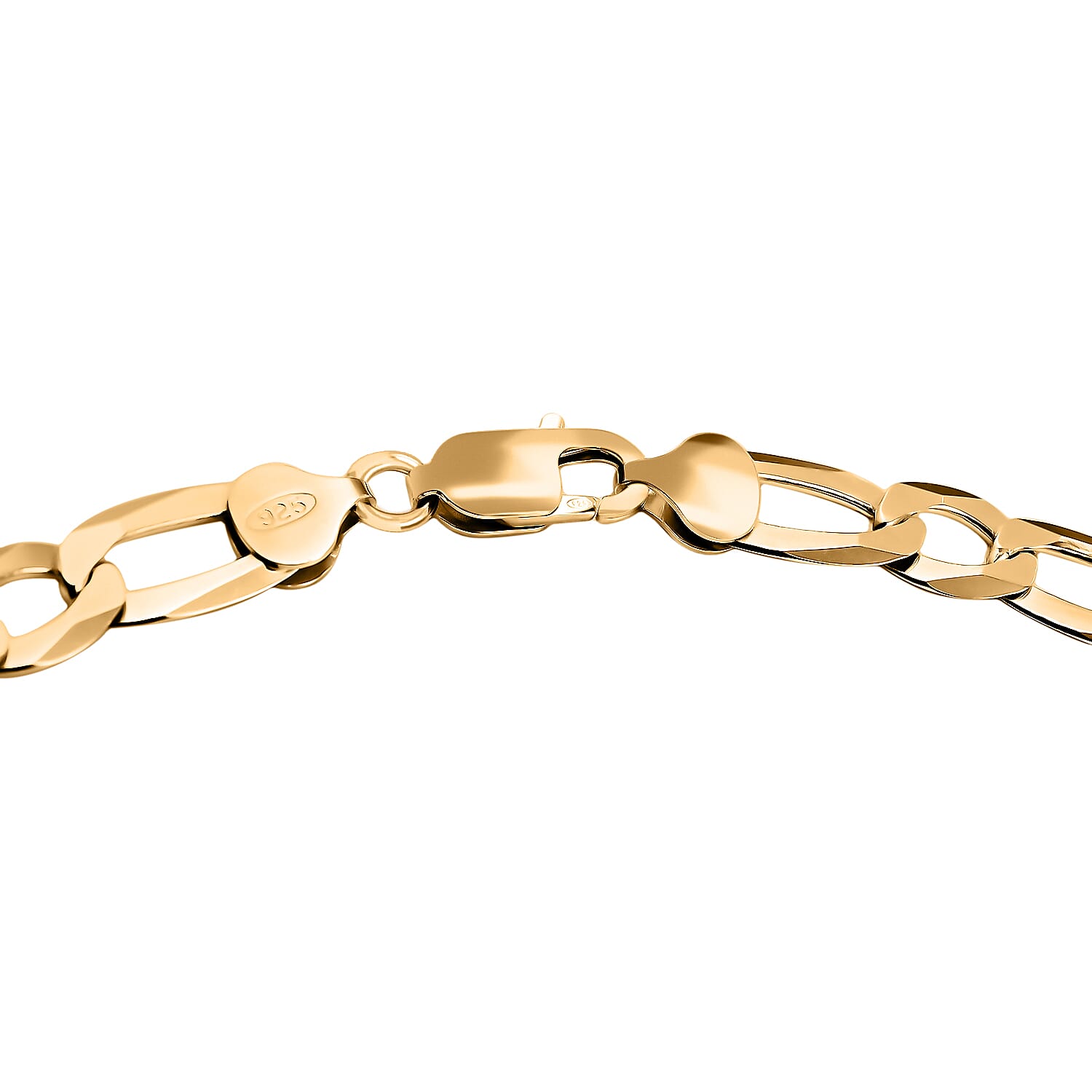 Vicenza Closeout - Yellow Gold Overlay Sterling Silver Figaro Necklace (Size - 24), Silver Wt. 34.06 Gms