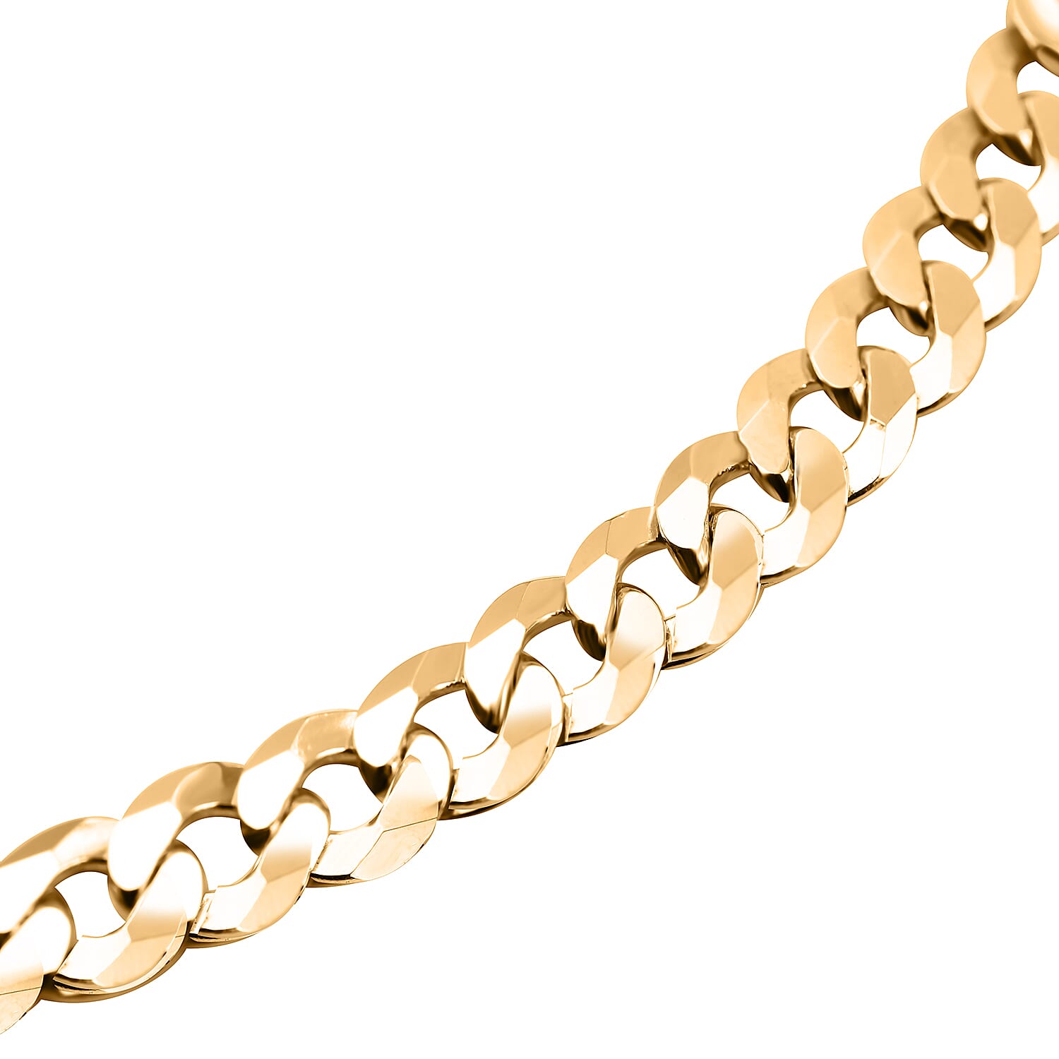 One Time Close Out Deal - Italian Made Yellow Gold Overlay Sterling Silver Curb Necklace (Size - 20), Silver Wt. 25.81 Gms