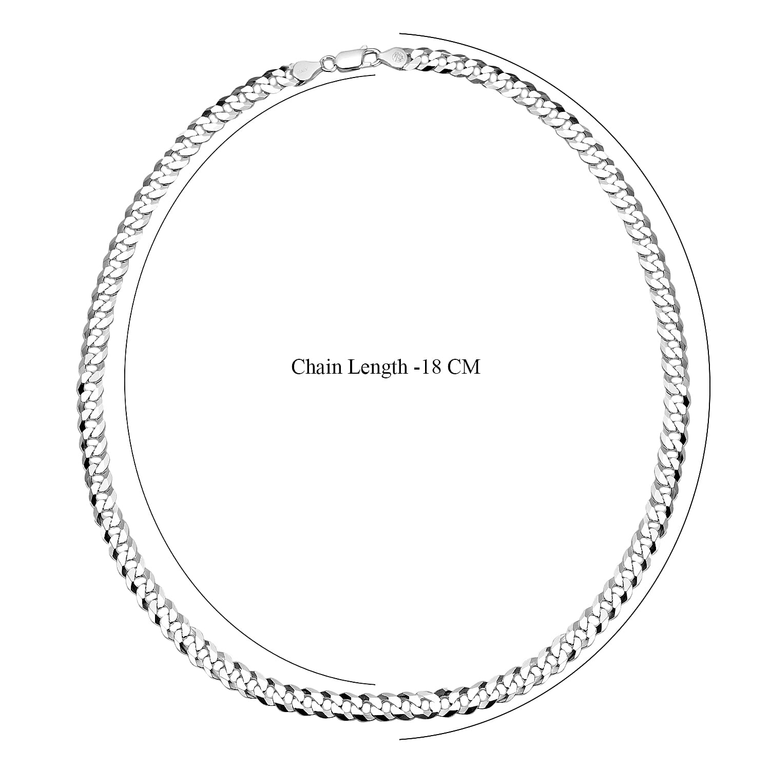 Mega Close Out - Sterling Silver Curb Necklace (Size - 20), Silver Wt. 26.70 Gms