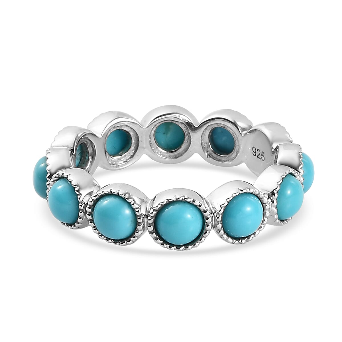 Arizona Sleeping Beauty Turquoise Ring in Platinum Overlay Sterling Silver 2.87 Ct.
