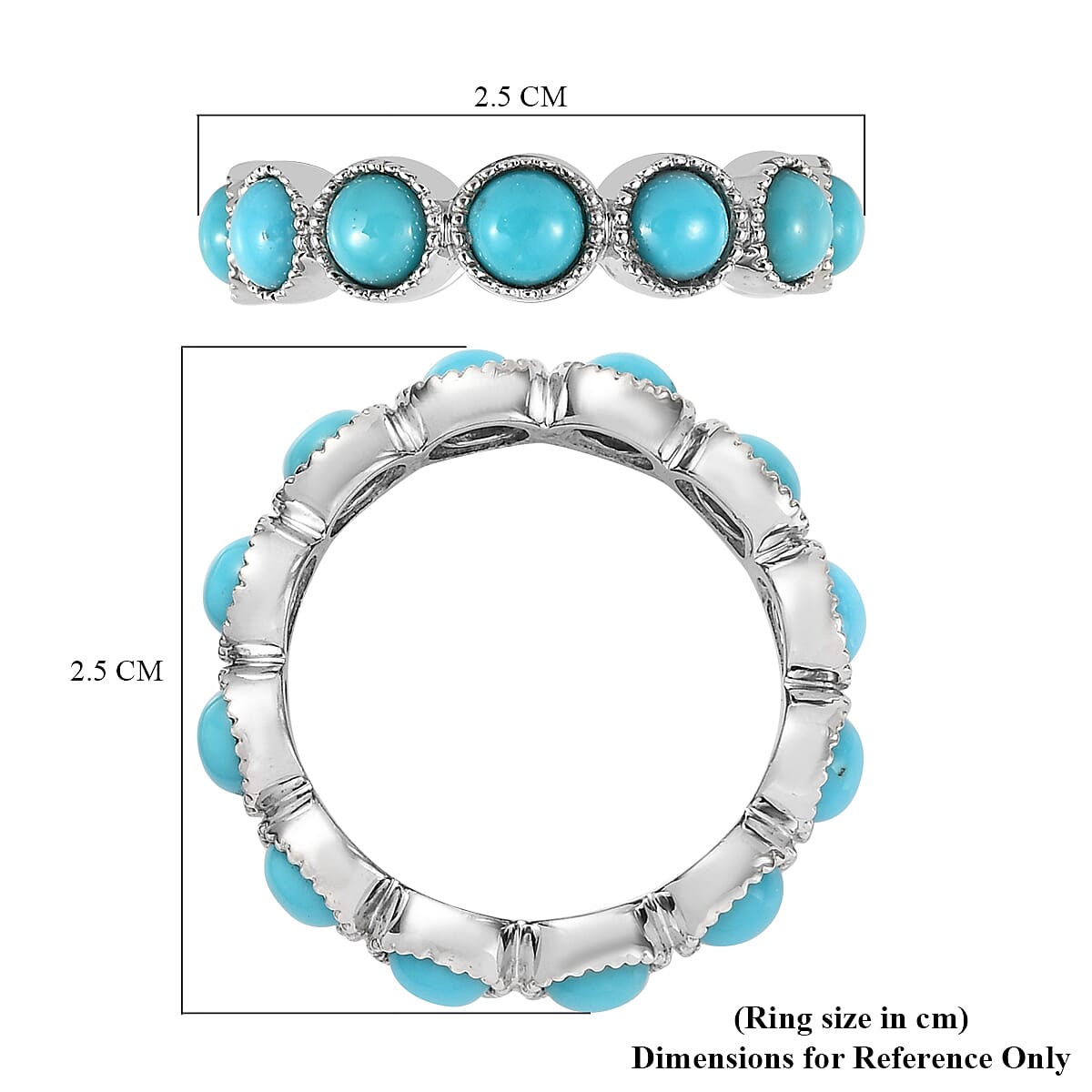 Arizona Sleeping Beauty Turquoise Ring in Platinum Overlay Sterling Silver 2.87 Ct.