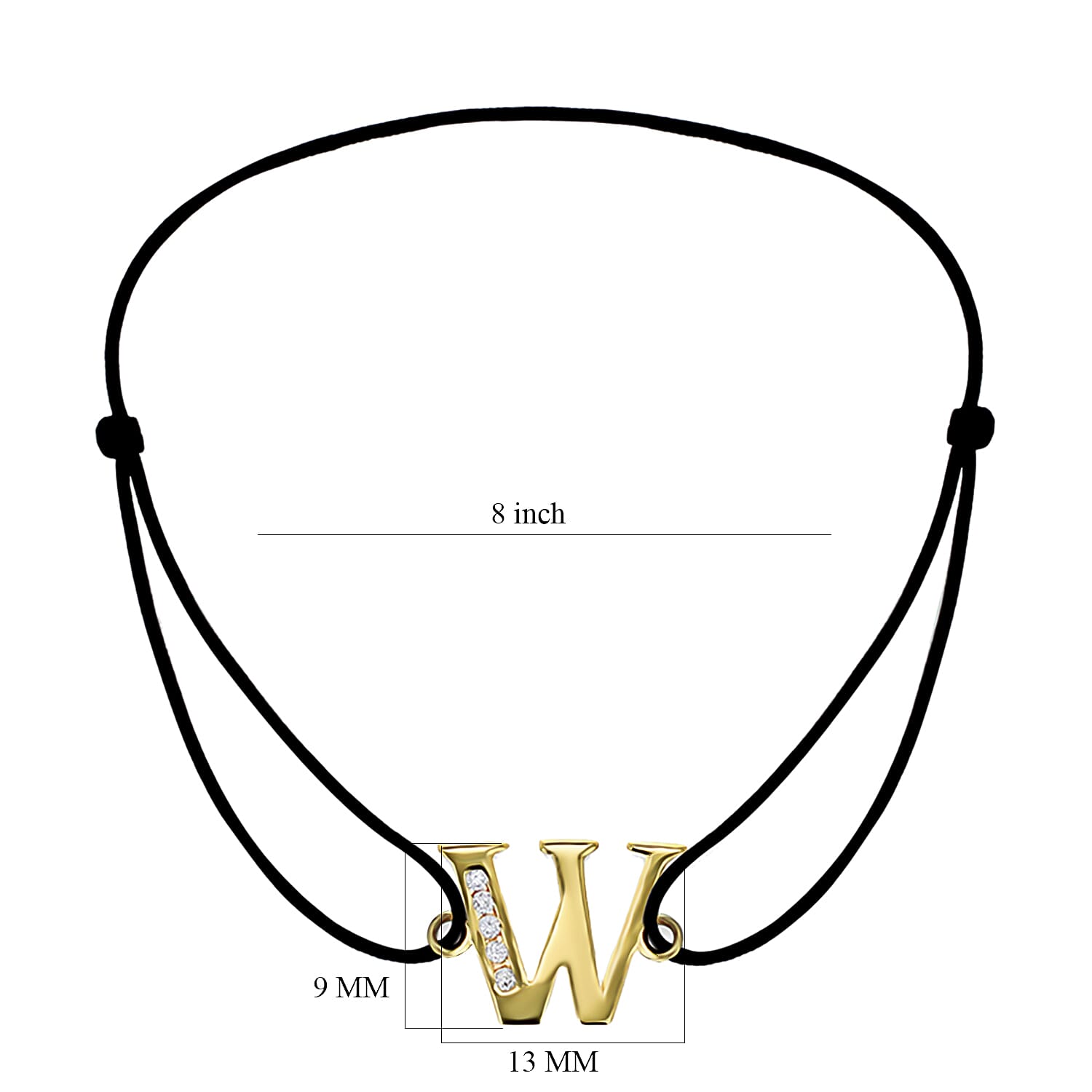 9K Yellow Gold  A   Cubic Zirconia  Bracelet (Size - 8) 0.03 ct,  Gold Wt. 0.57 Gms  0.025  Ct.