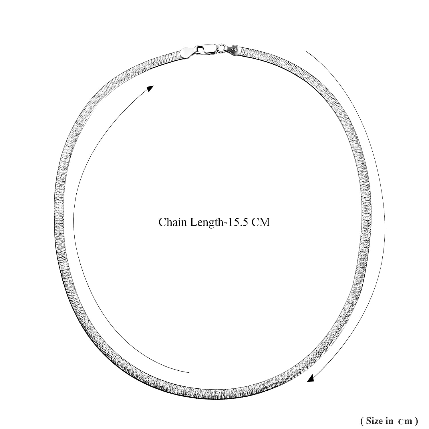 Italian Closeout Platinum Overlay Sterling Silver Herringbone Necklace (Size - 18), Silver Wt. 9.18 Gms