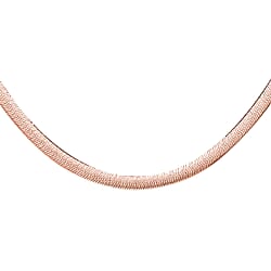 Rose Gold Overlay Sterling Silver Herringbone Chain (Size - 18), Silver Wt. 9.06 Gms