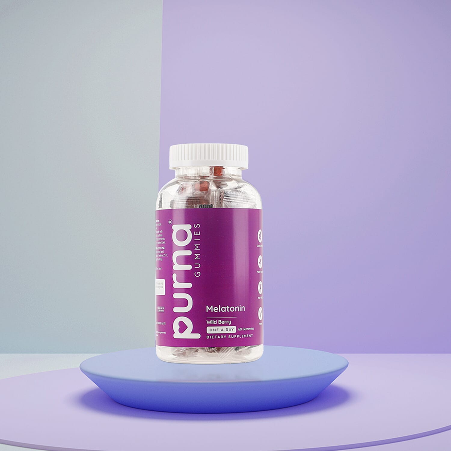 Purna Big Pack - Wild Berry Melatonin Gummies - (60 Gummies)