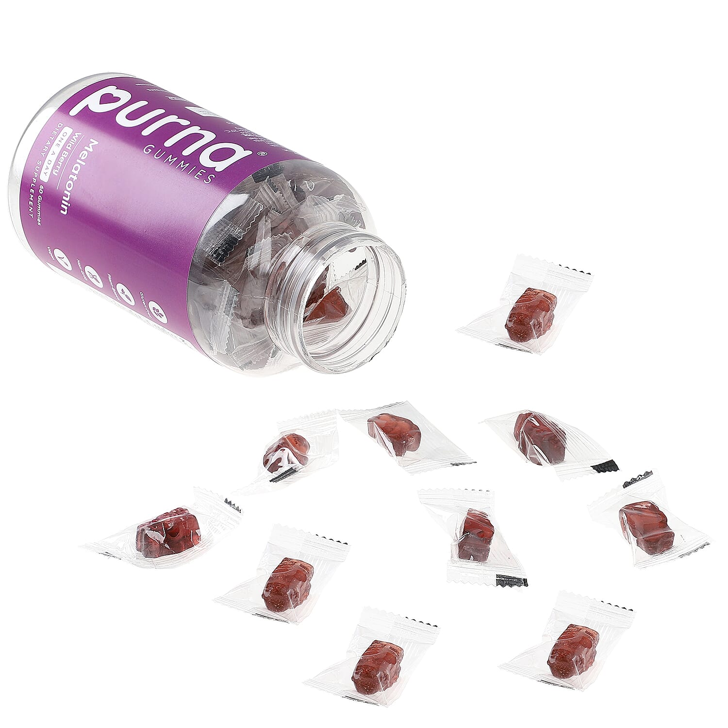 Purna Big Pack - Wild Berry Melatonin Gummies - (60 Gummies)