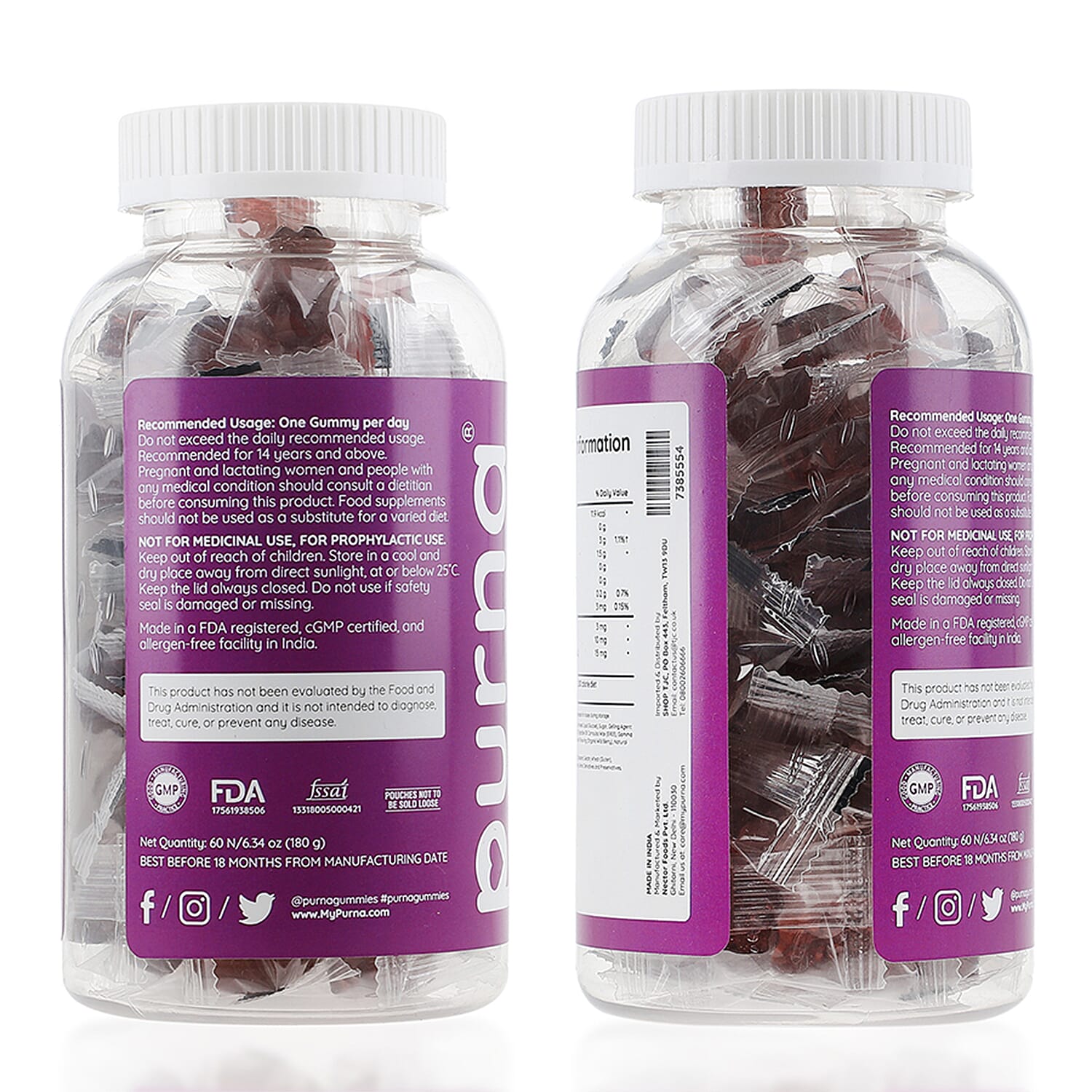 Purna Big Pack - Wild Berry Melatonin Gummies - (60 Gummies)