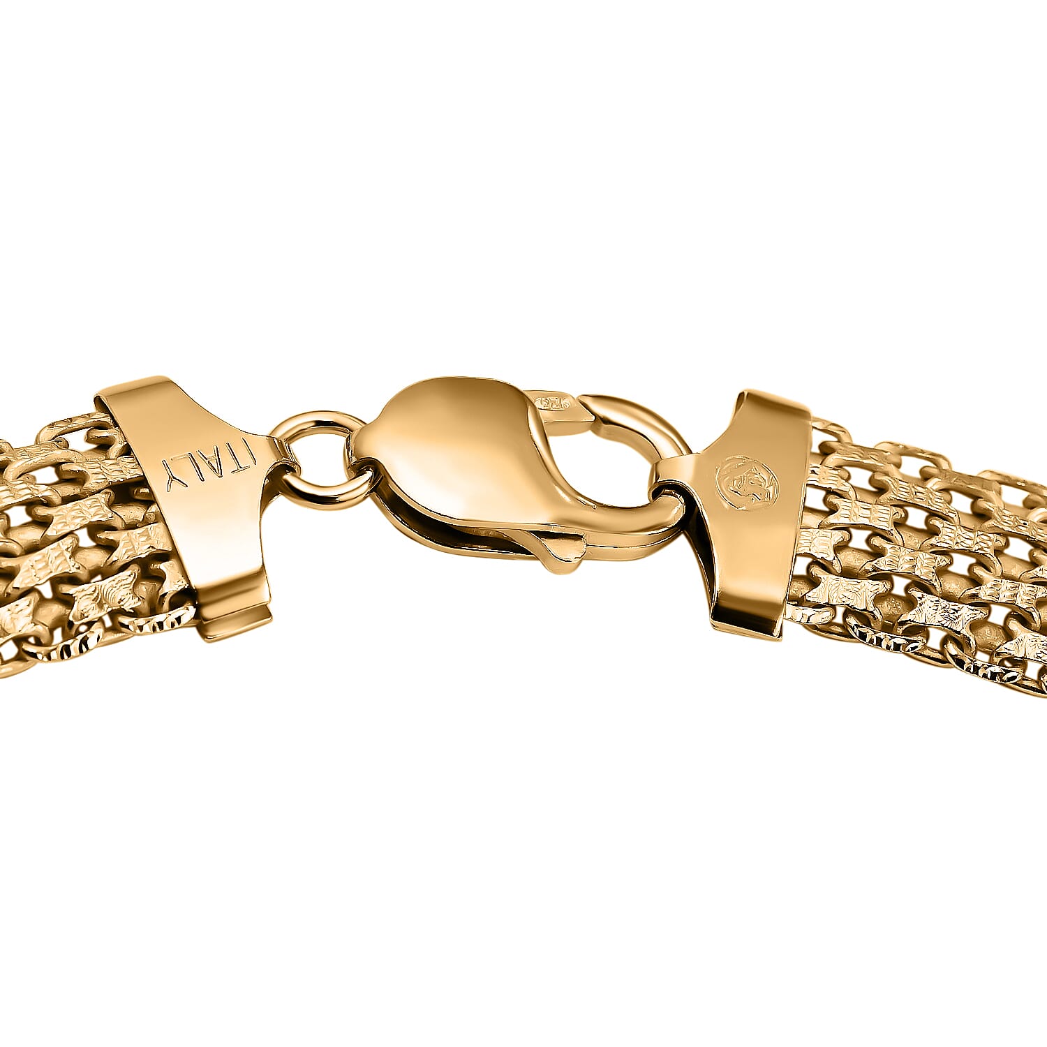 Limited Edition -Yellow Gold Overlay Sterling Silver Bismark Necklace (Size - 20), Silver Wt. 48.77 Gms