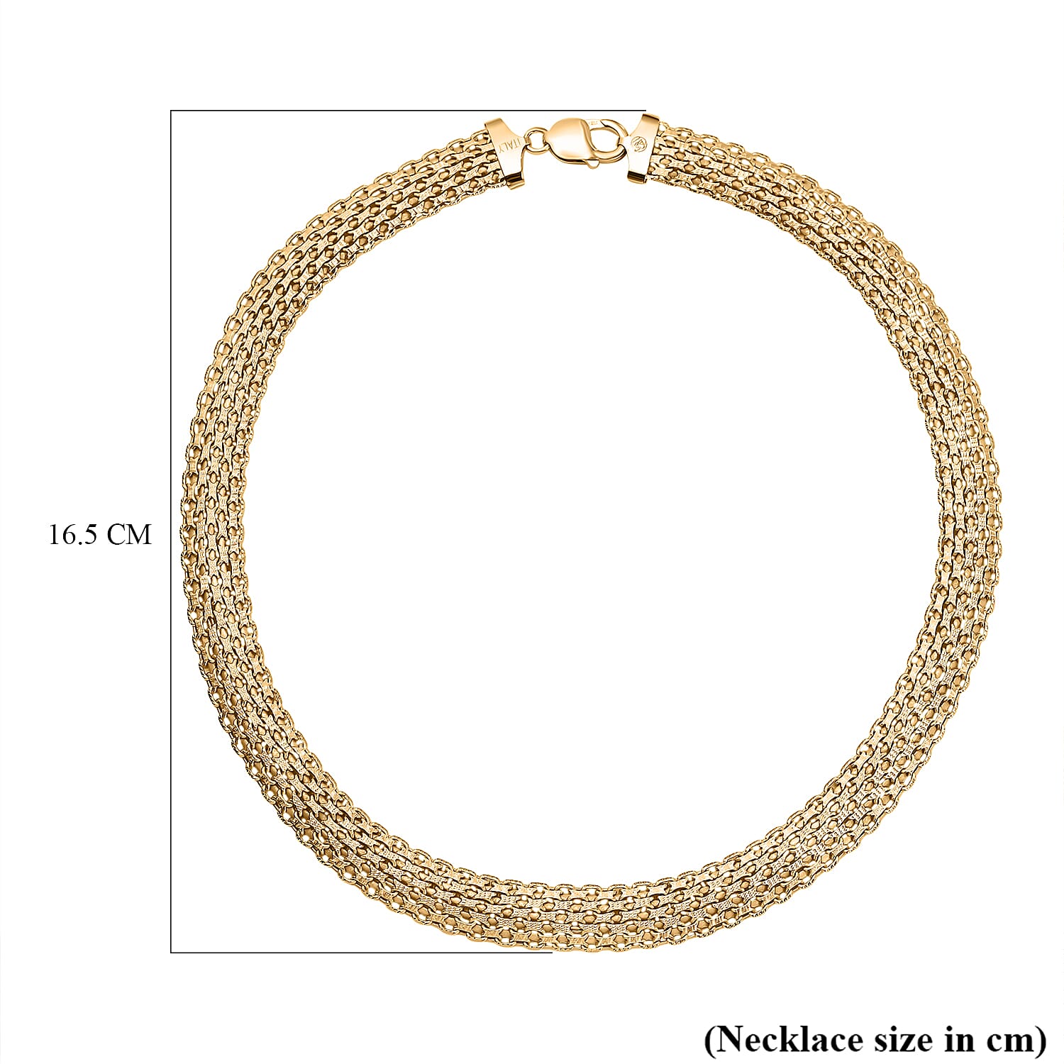 Limited Edition -Yellow Gold Overlay Sterling Silver Bismark Necklace (Size - 20), Silver Wt. 48.77 Gms