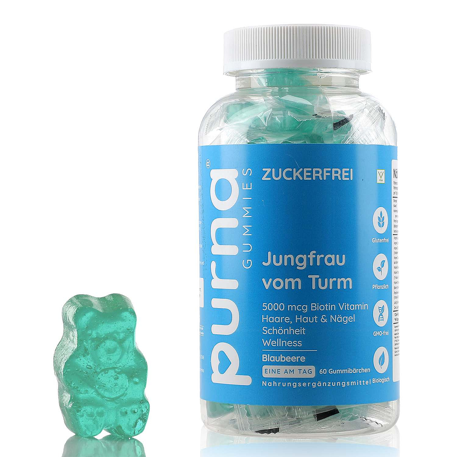 Purna Big Pack- Blueberry Biotin Gummies - (60 Gummies)