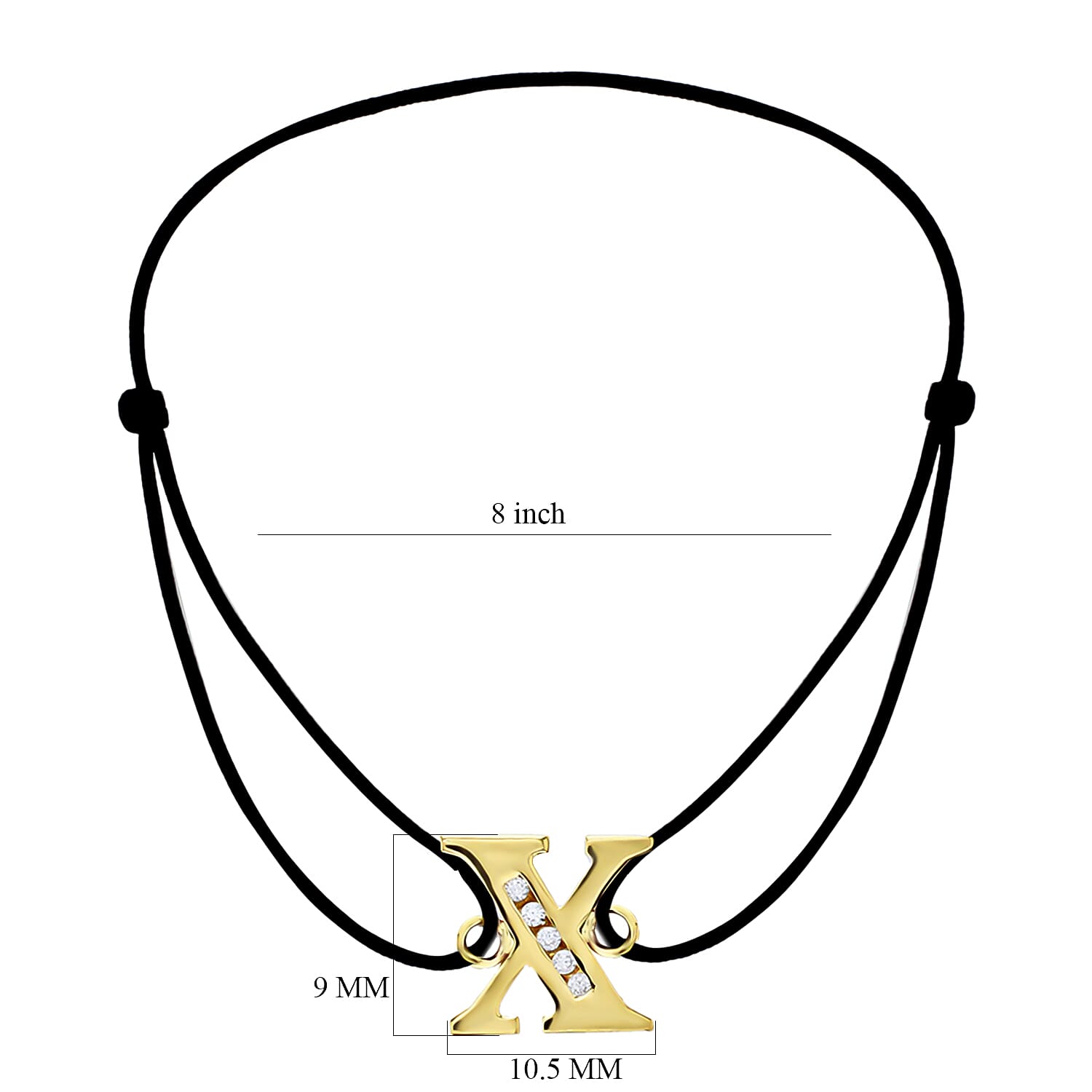 9K Yellow Gold  A   Cubic Zirconia  Bracelet (Size - 8) 0.03 ct,  Gold Wt. 0.55 Gms  0.025  Ct.