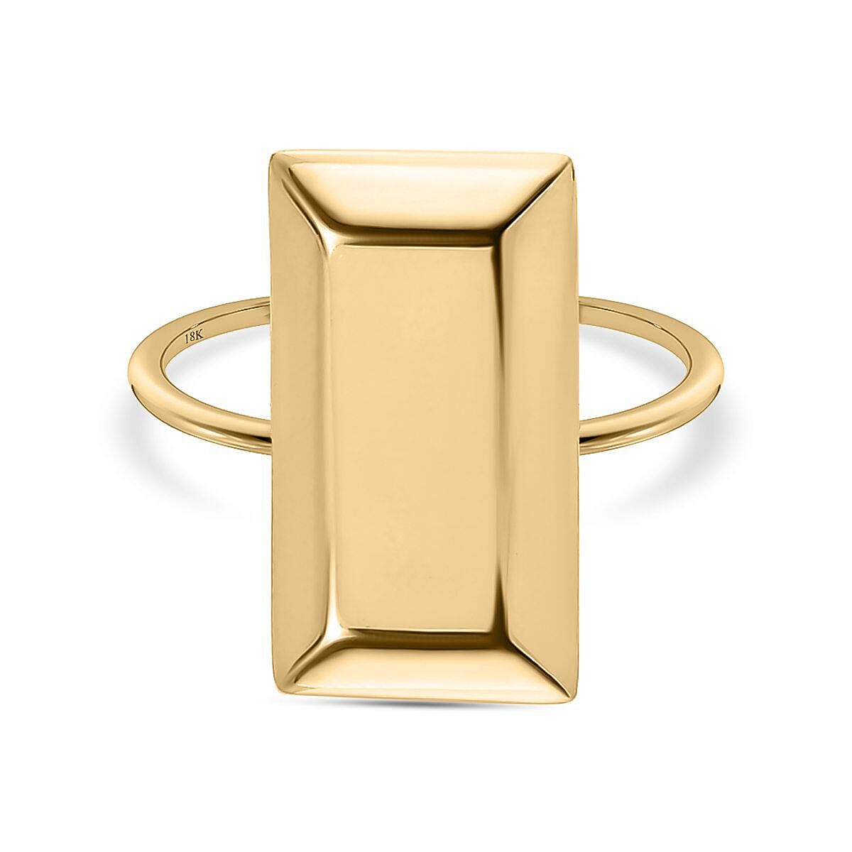18K Yellow Gold Ingot Bar Ring