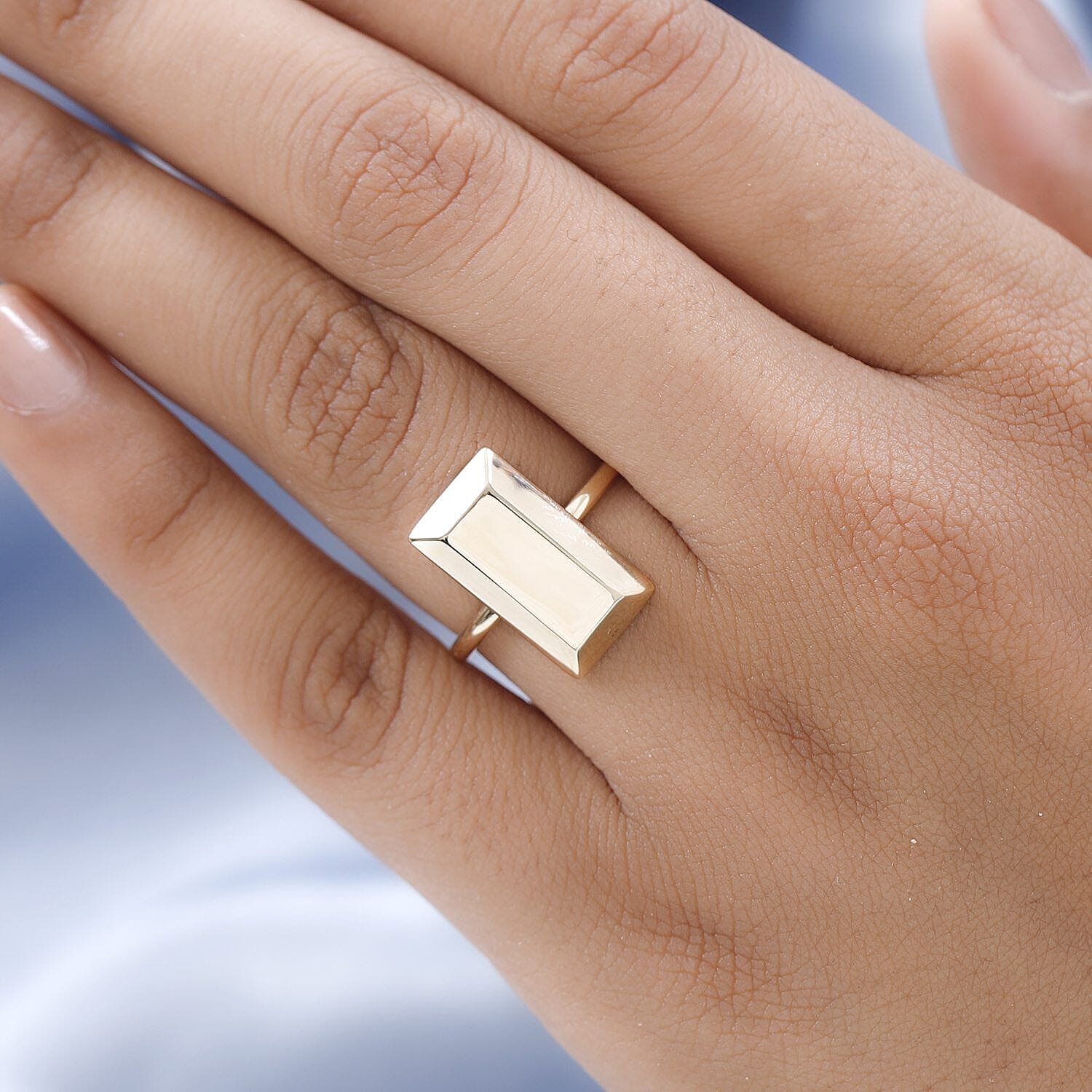 18K Yellow Gold Ingot Bar Ring