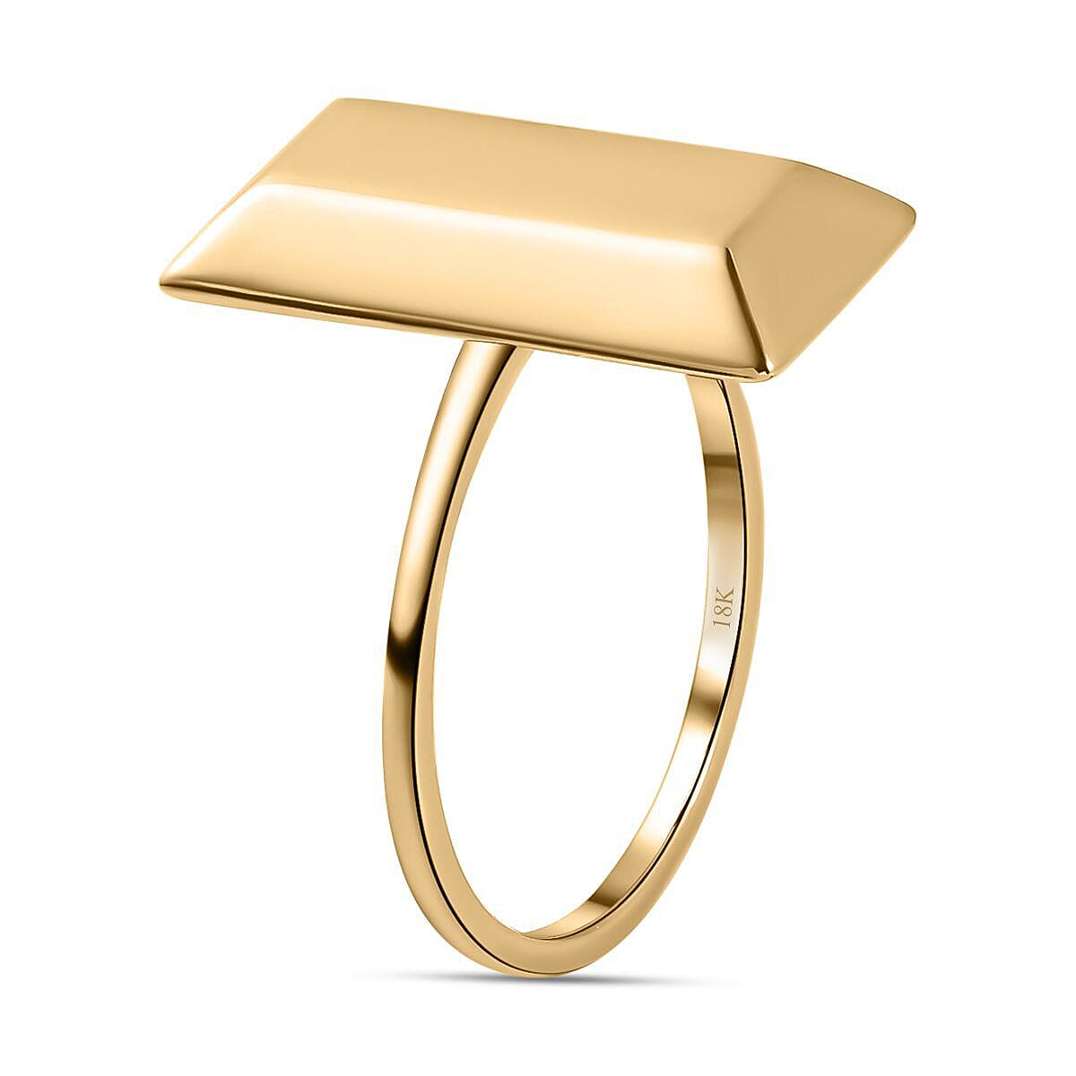 18K Yellow Gold Ingot Bar Ring