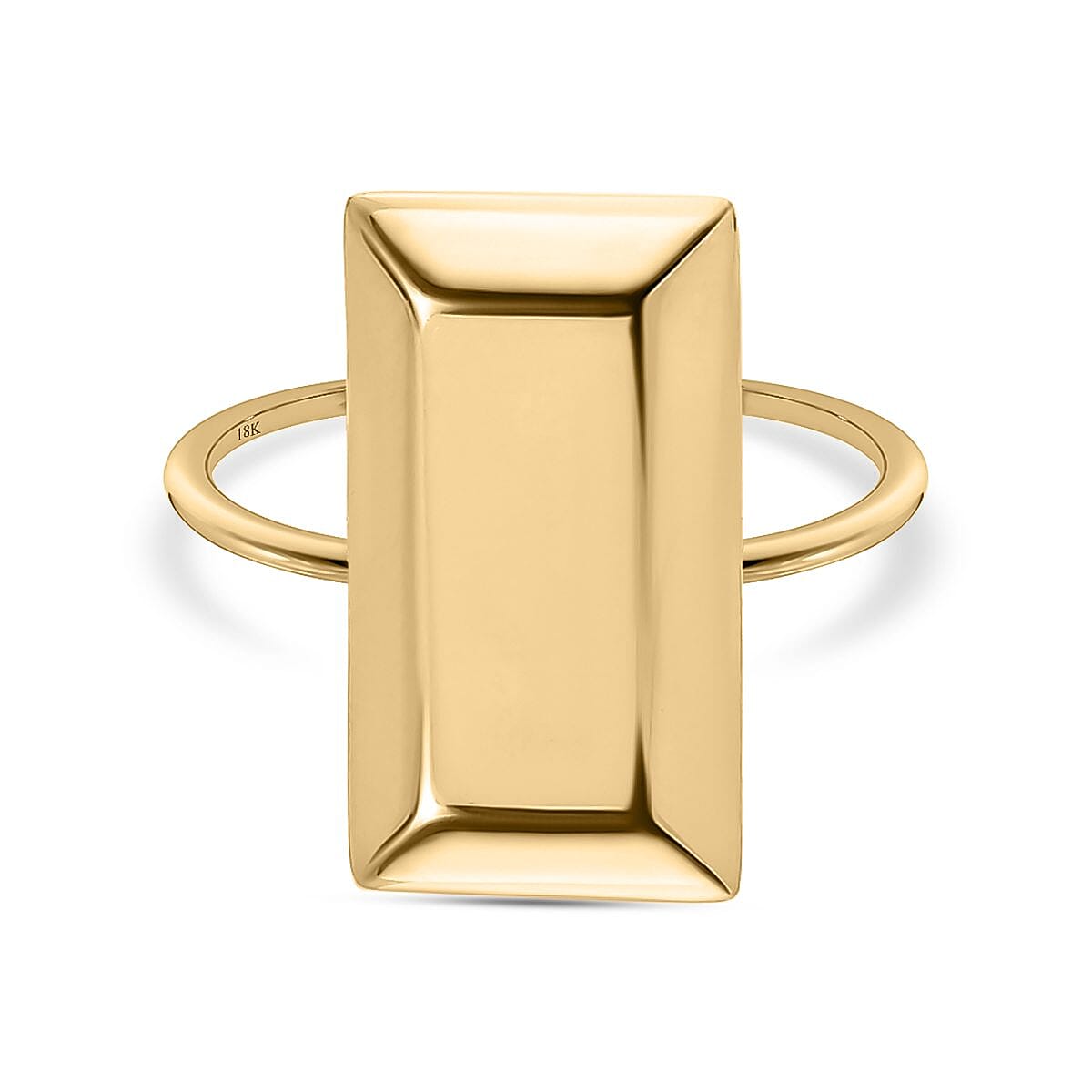 18K Yellow Gold Ingot Bar Ring